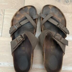 Birkenstock Mayari Dark Brown Cross-Strap Sandals